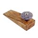 2 Pieces Purple Wheel Flower Ceramic Wooden Door Stopper